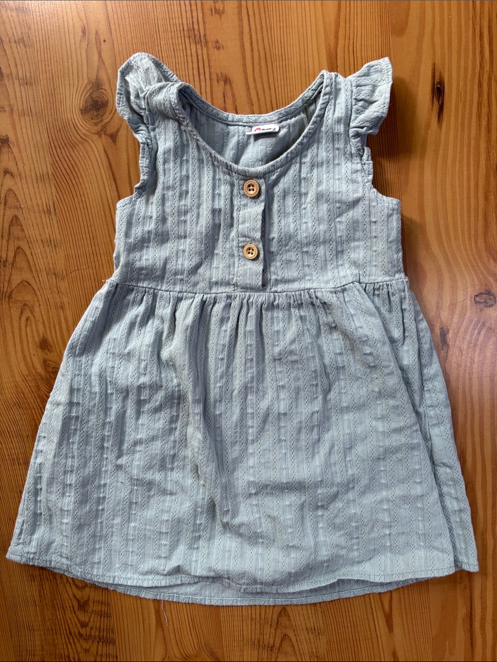 PatPat Light Blue Sleeveless Button-Front Sundress